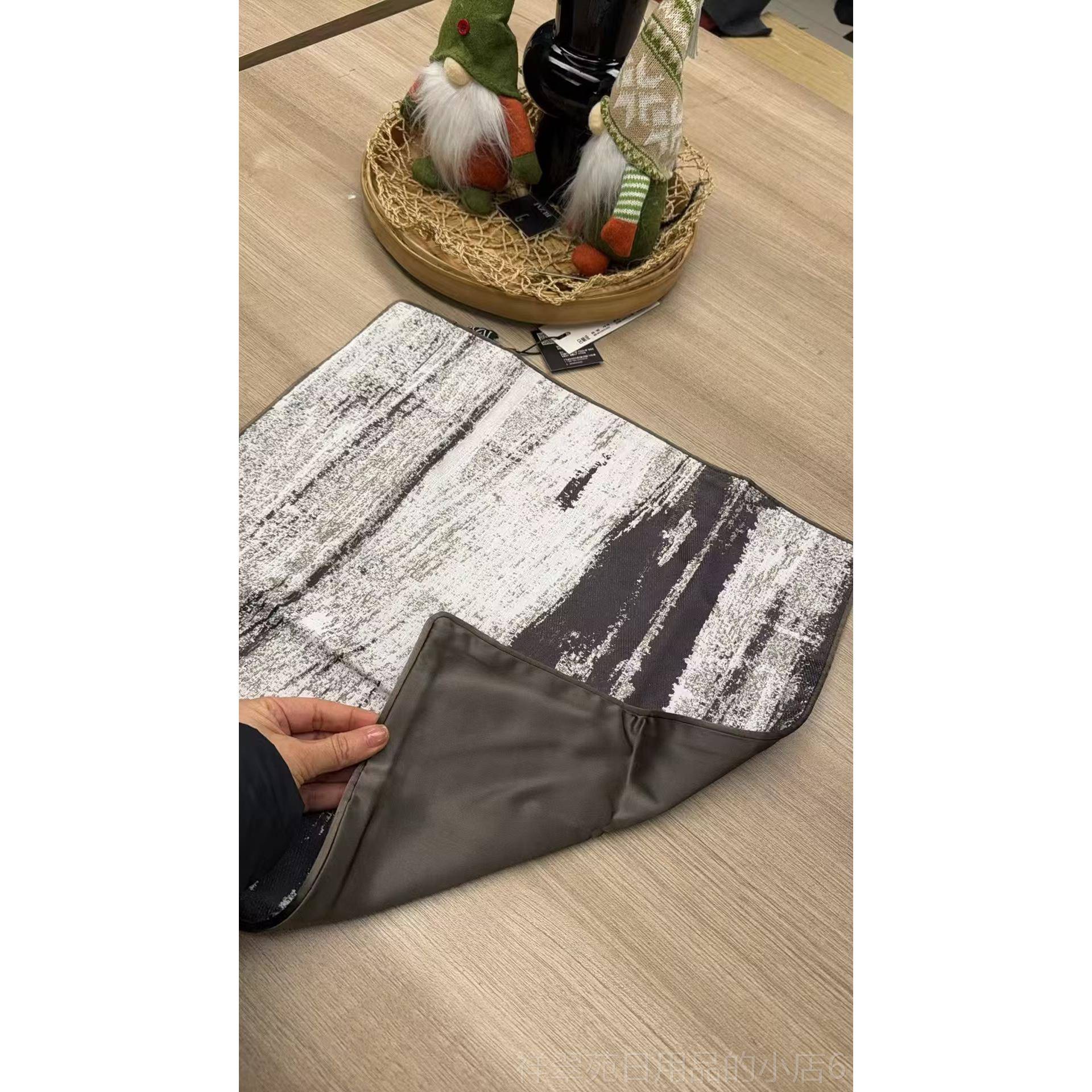 高档在布 新中式墨水抱枕样板间艺靠包主卧靠垫黑布白泼墨靠枕卧