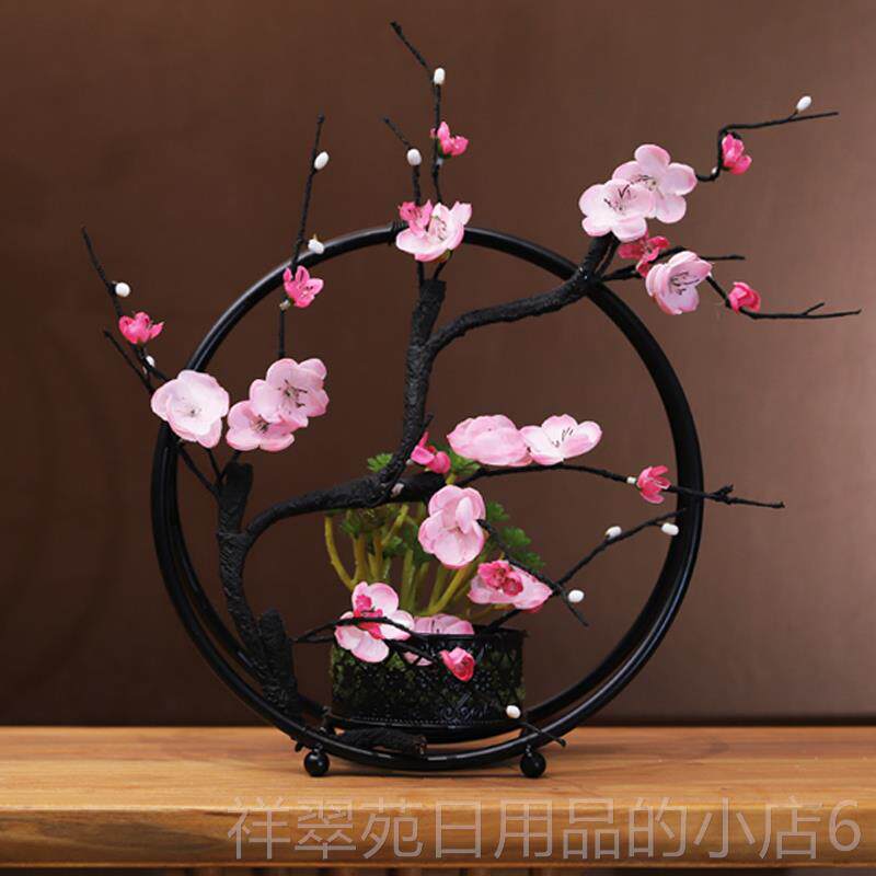 高档中式仿真红梅花套装室居花艺仿真花