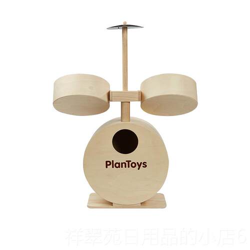 高档n击国PlaToys架子鼓儿童打乐器进口音乐早泰教木制敲鼓玩具男