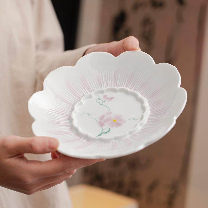 釉下彩纯手绘花瓣壶承陶瓷茶具配件托盘杯垫干泡盘果盘家用茶点盘,五金/工具,五金工具箱/五金收纳箱,淘宝优惠券,粉丝福利购,淘宝优惠卷