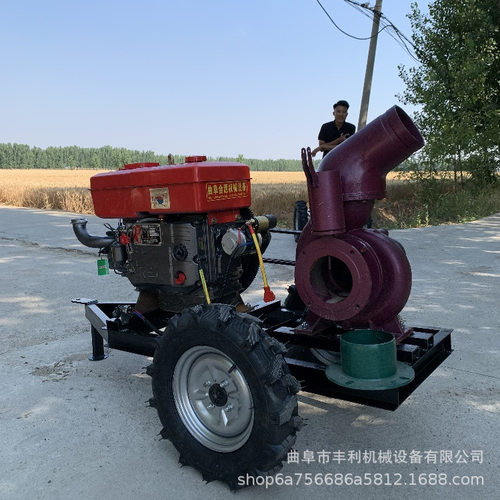 工地排涝柴油拖车水泵农田灌溉大流量抽水机四缸320高压泵现货