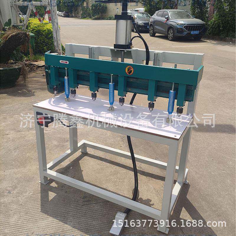 气动立式多轴钻孔机 木材多头垂直可调钻孔机 木工机械多头群钻