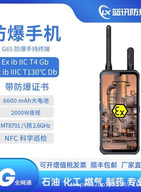 蓝讯G65 化工石油加油站欧盟认证防爆智能手机IP68可选单北斗NFC