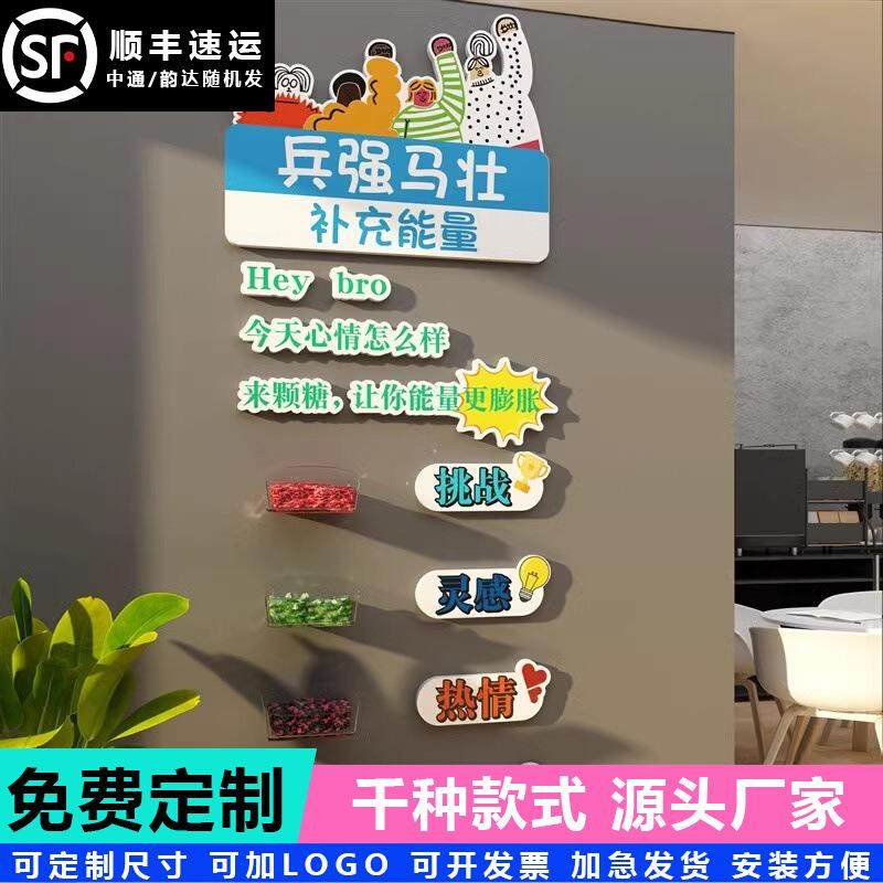 糖果办公室墙面装饰企业文化公司茶水间背景布置贴纸励志标语挂画,五金/工具,五金工具箱/五金收纳箱,淘宝优惠券,粉丝福利购,淘宝优惠卷