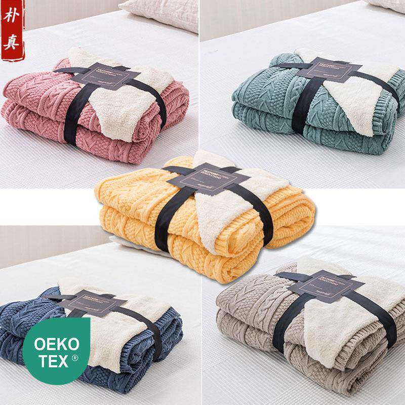 公主风加绒麻花针织毛线毯 朴真纺织 春秋盖懒人毯 厂家直销