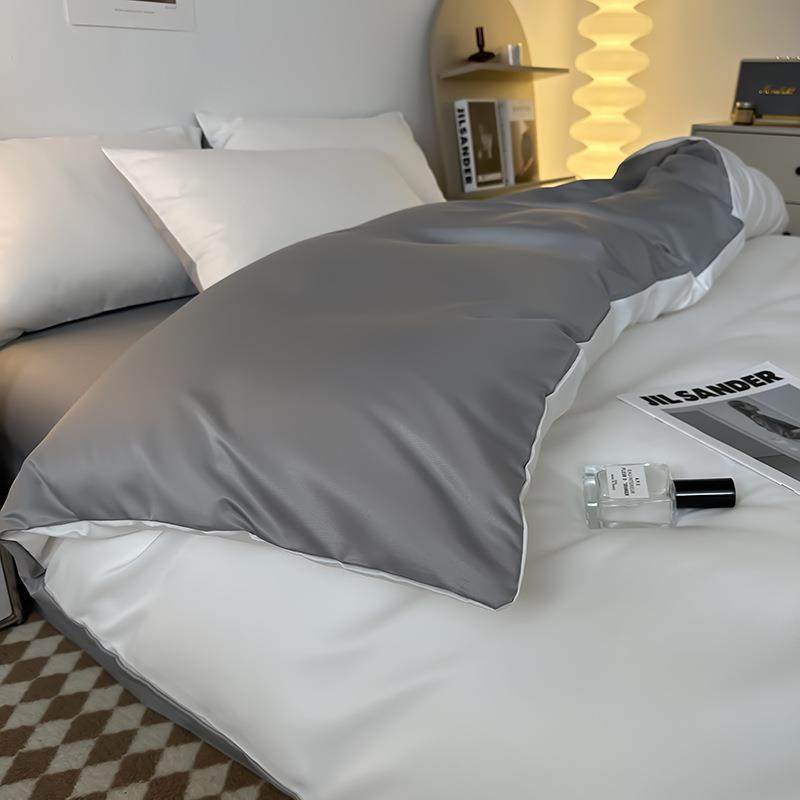 高端轻奢感纯色水洗冰丝四件套裸睡床单床笠款三件套床上一件起批