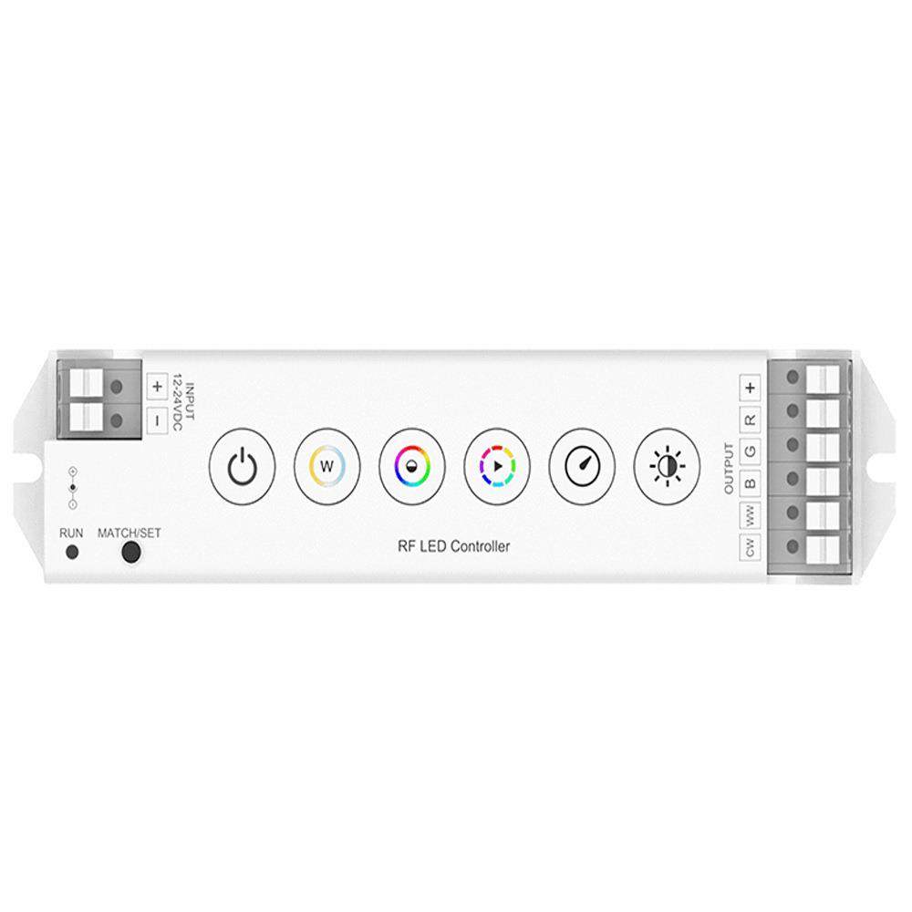 M5 12-24V RGB+CCT五通道LED控制器10动态模式信号自动转发认证