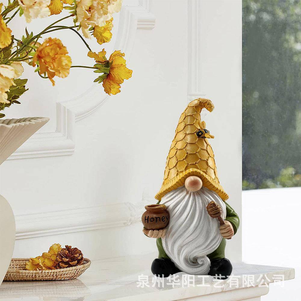 泉州华阳蜂蜜精灵小矮人摆件树脂工艺品户外庭院侏儒太阳能装饰品