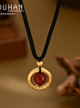 小众设计感沙金项链日常高级感