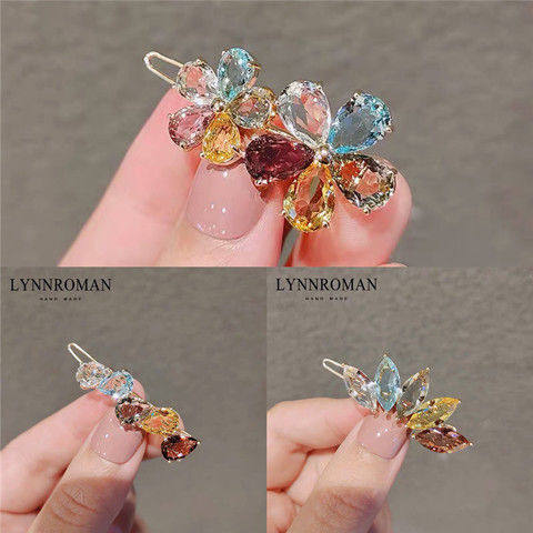 夹子头饰韩国幻彩仿水晶发夹刘海夹边夹侧边顶夹发卡女青蛙扣发饰