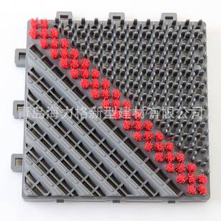 青岛红块绿刷红点室外防滑垫地垫台阶三合一除尘刮雪塑料拼接脚垫