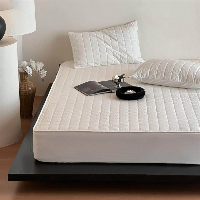 全棉夹棉绗缝床笠加高席梦思床垫套子宝宝隔脏防水防油隔尿床垫子