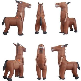 活跃马充气服装创意演出万圣节卡通人马人偶抽象衣服搞怪玩偶道具