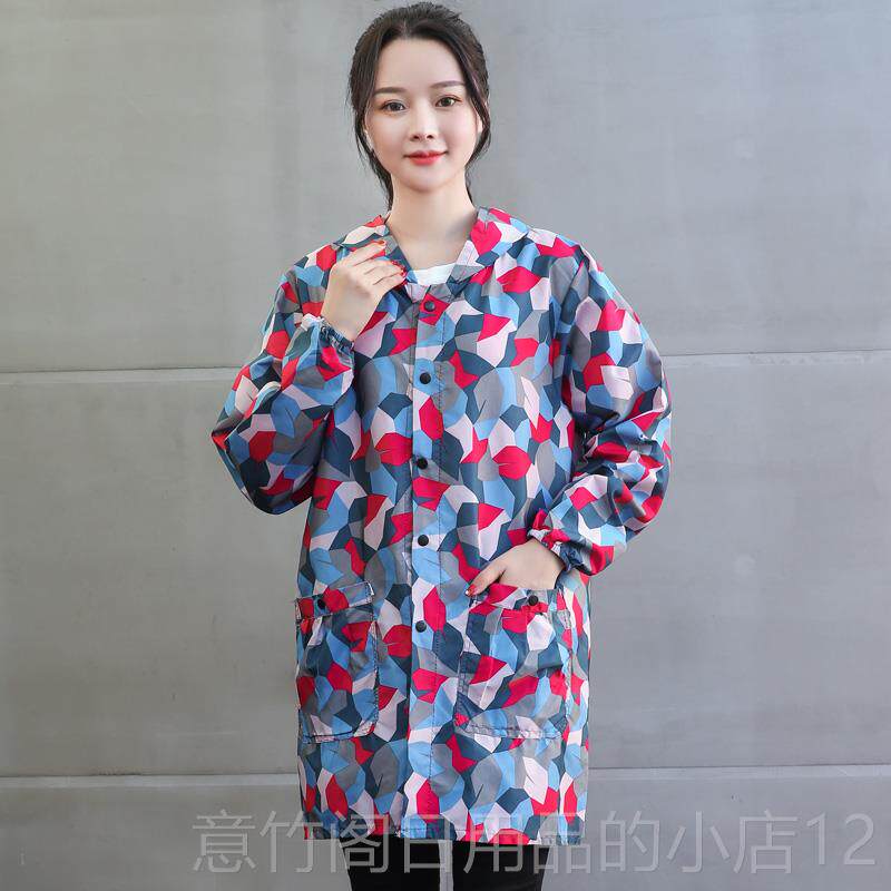 正品式成人防护房罩衫水油女士时尚工作服家防庭厨外套围韩裙长袖