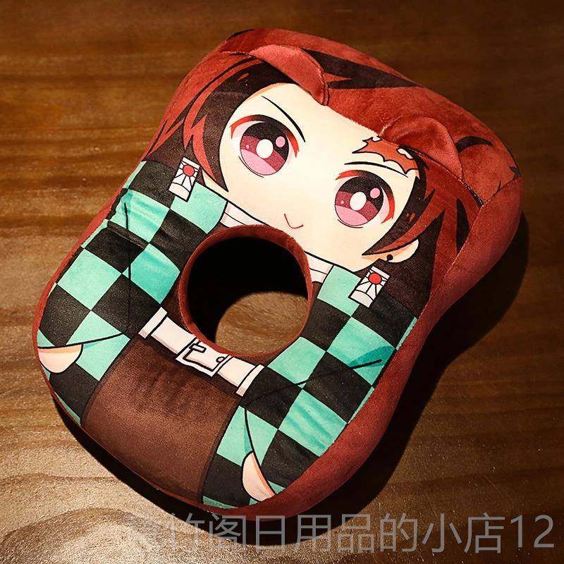 正品郎动漫周边鬼灭之刃祢豆子炭治善逸睡毛绒具玩午枕抱枕坐垫公