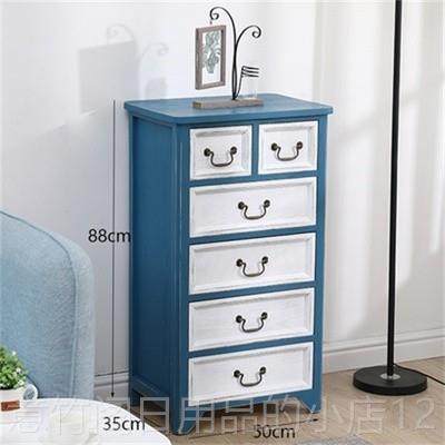 正品卧美式斗实柜复古木夹缝抽屉式收纳柜多层0C5M室地中海五斗柜