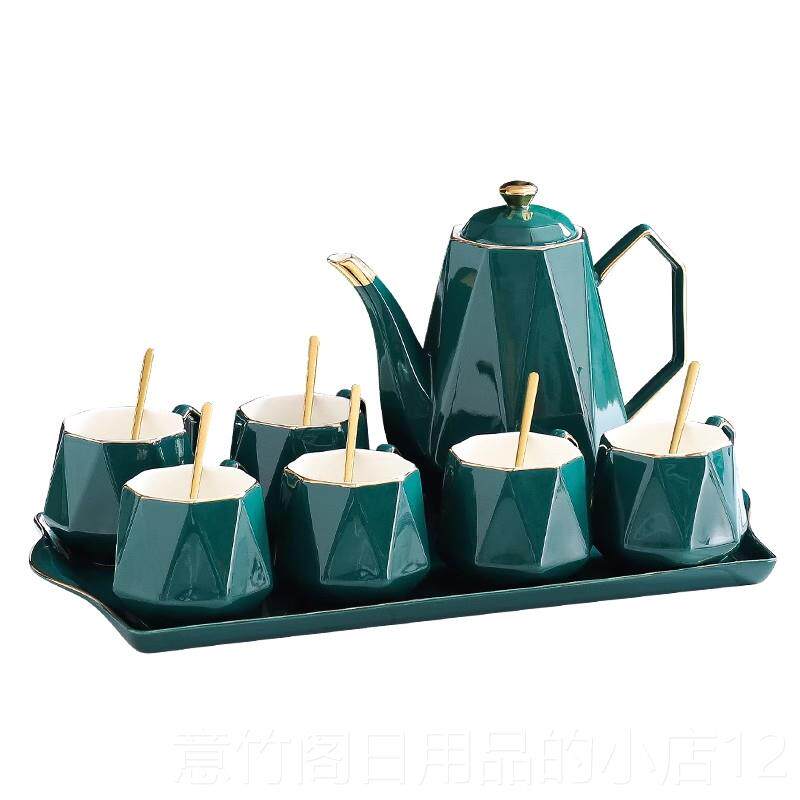 正品北欧奢陶套水瓷水具套装家用美华式杯客厅整杯具茶具茶杯耐热