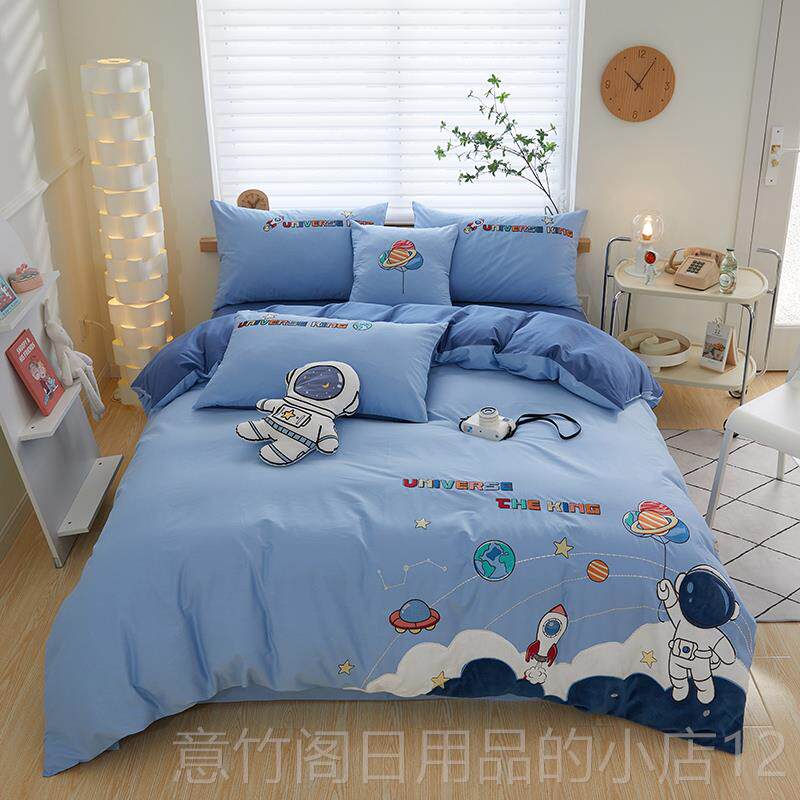 正品儿童床单四件套男青孩少年卡通被套1.2米1.5纯棉床笠全棉三件