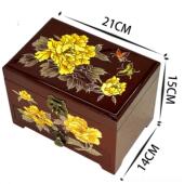 正品 中质式 订婚三金提结婚嫁妆木质亲盒礼金盒平遥礼首饰盒木物收