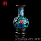 正品 金乌空炭镂花瓶活性炭雕家居饰品工雕艺品礼品创意客厅荷花瓶