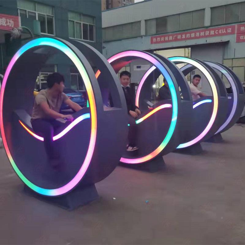 互动灯游光喷泉车景区成人踩单水自行车体育公园KHH健身互动艺设