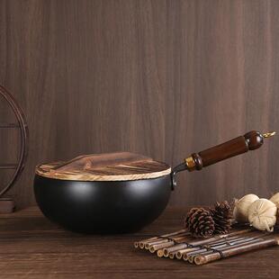 新款章丘大肚锅奶锅手工铸铁锅家用老式炒菜不粘锅无涂层大肚炒锅