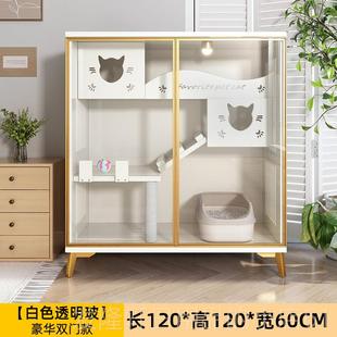 高档木猫笼子实三层育窝猫屋猫柜猫舍家用室内超大自繁由空间猫猫