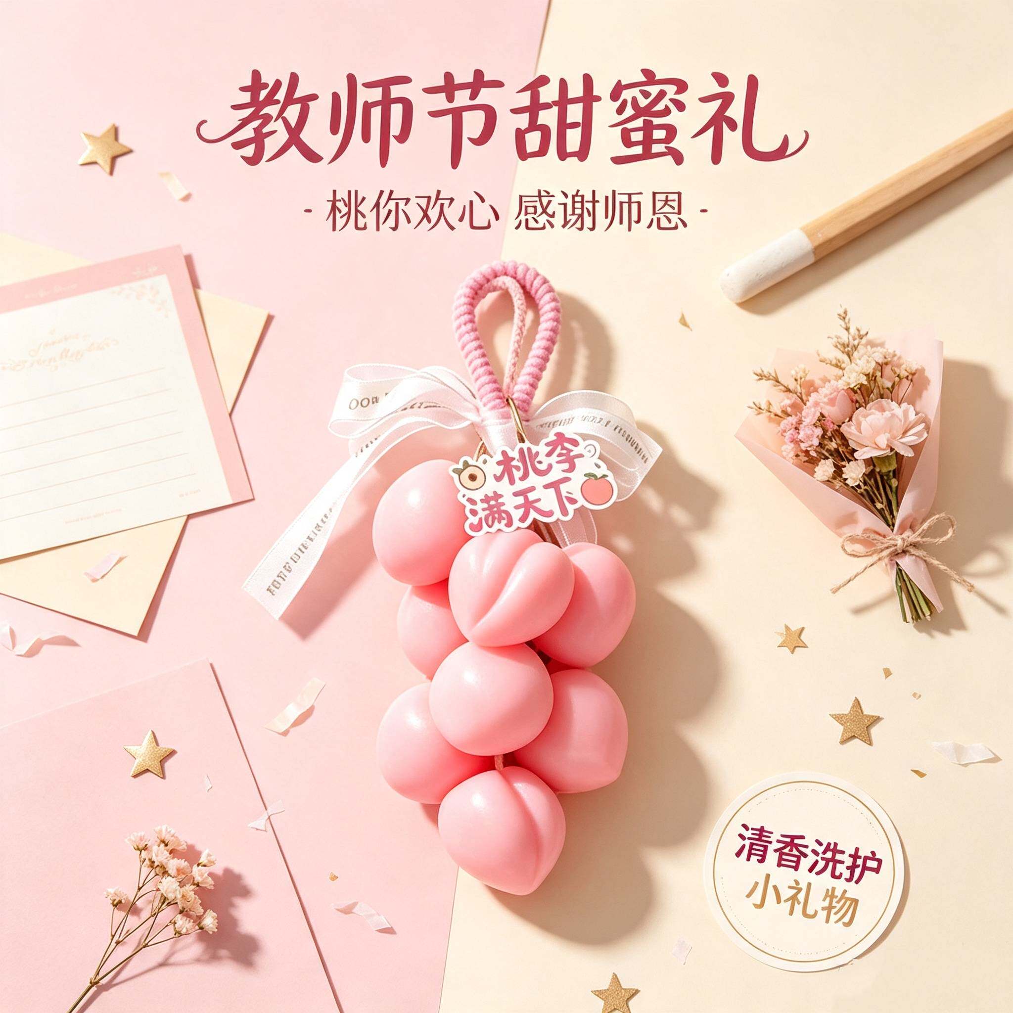 桃子香皂教师节礼物女生送闺蜜