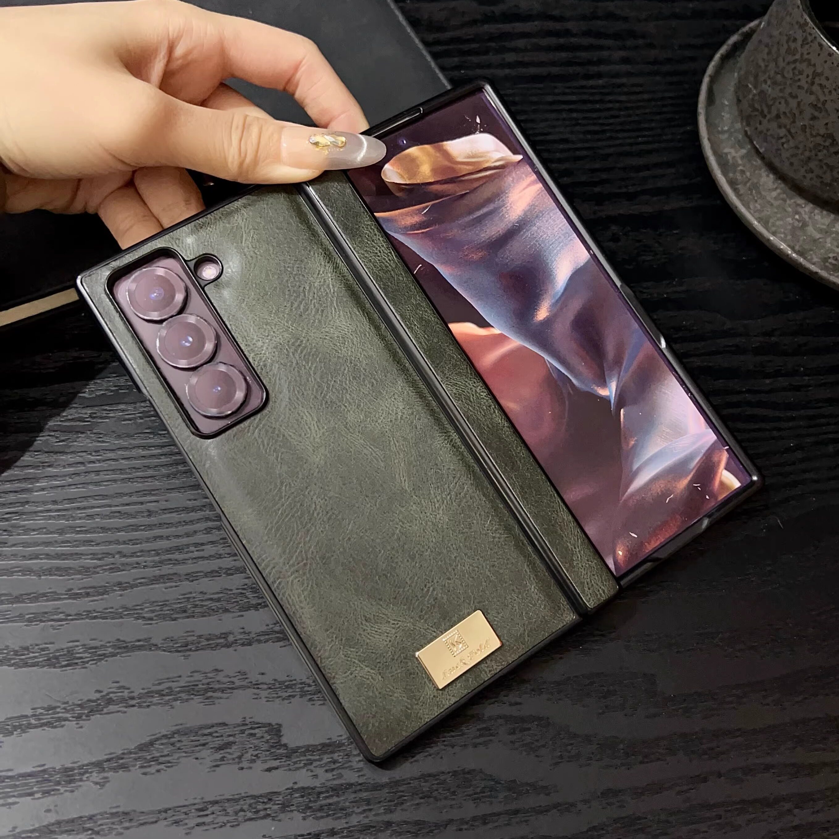 适用三星Galaxyzfold7手机壳皮纹