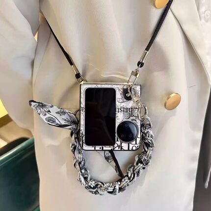 适用oppofindn3flip手机壳高级感保护壳find n3flip新款可斜挎保护套oppo findn2折叠屏轻奢带挂绳外壳女