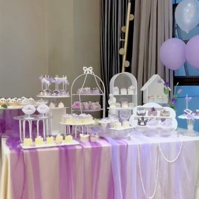 新款白色订婚茶歇甜品台展示架蛋糕架摆台茶歇甜品台展示架点心架