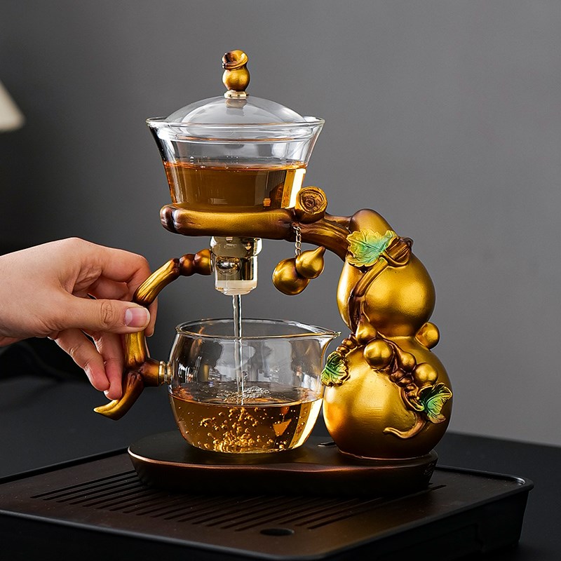 玻璃自动茶具套装一体式茶盘懒人自动磁吸茶壶家用办公泡茶喝茶器