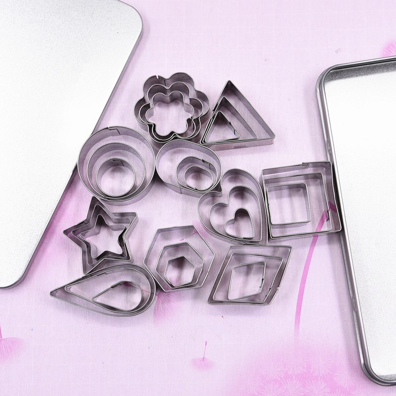 超轻粘土石塑软陶黏土30件不锈钢切模 星星爱心圆形梅花模具
