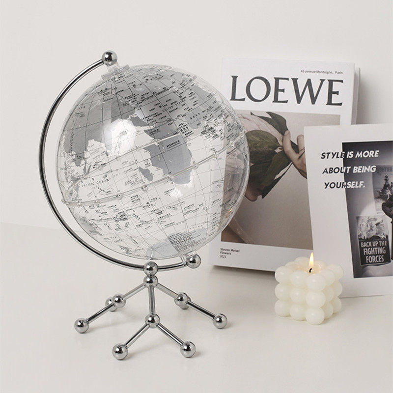 创意透明地球仪摆件办公室桌面书房家居客厅酒柜饰品摆设学习教具,家居饰品,装饰摆件,淘宝优惠券,粉丝福利购,淘宝优惠卷
