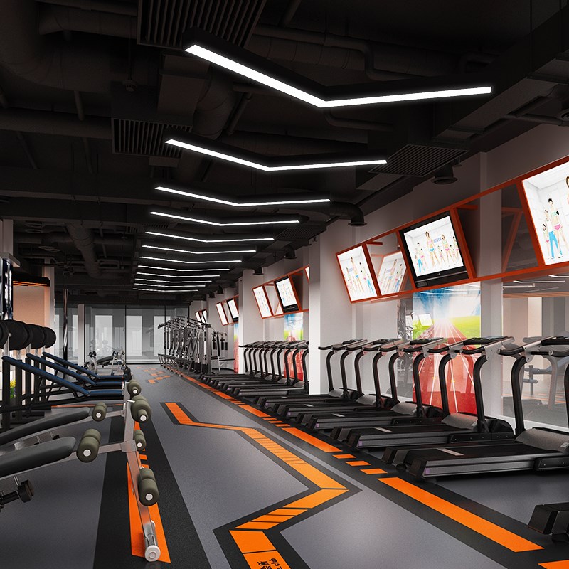 LED造型灯箭头吊灯办公室健身房网咖店铺商场走廊过道V形燕尾灯