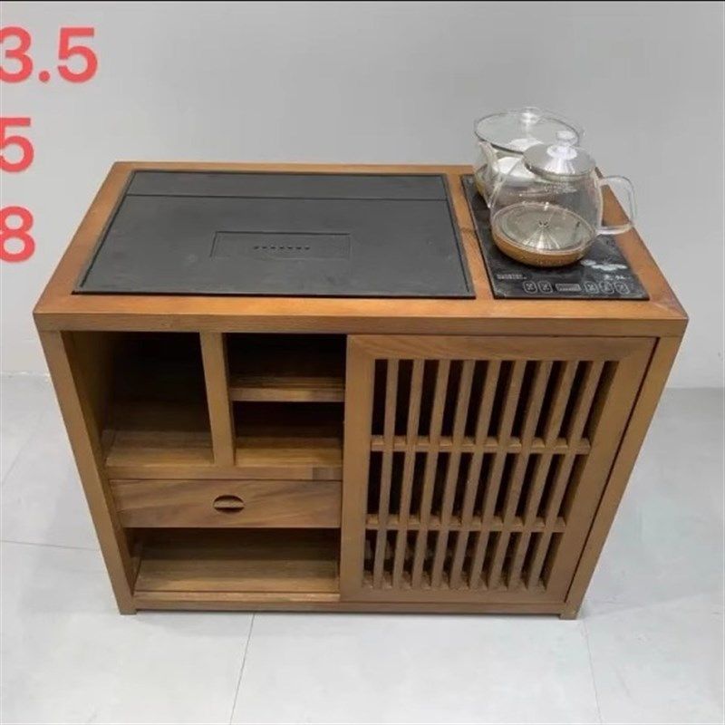 胡桃木湿泡小茶桌推拉门茶水柜泡茶一体式阳台茶桌上下水一体茶柜,商业/办公家具,办公茶水柜,淘宝优惠券,粉丝福利购,淘宝优惠卷