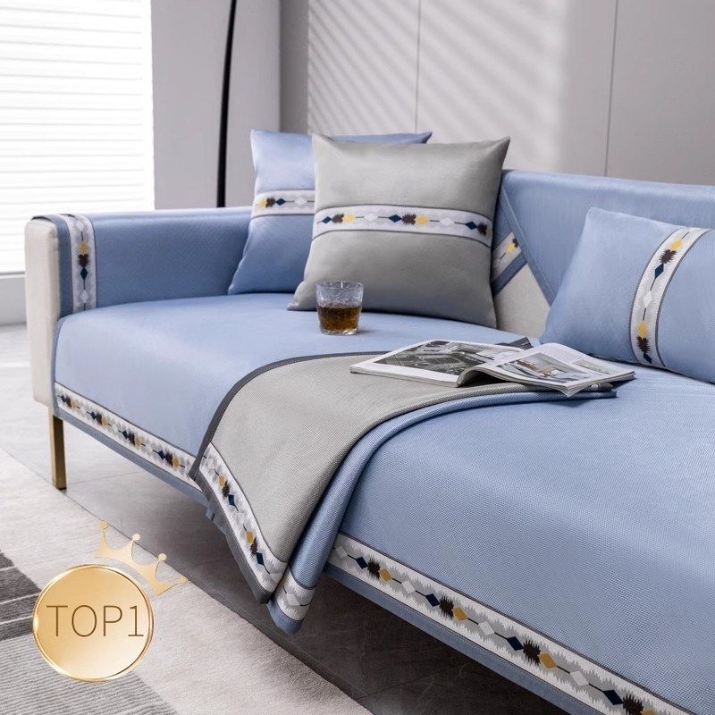 冰丝沙发垫夏季2025款简约现代防滑皮沙发套罩座垫凉席坐垫子盖布