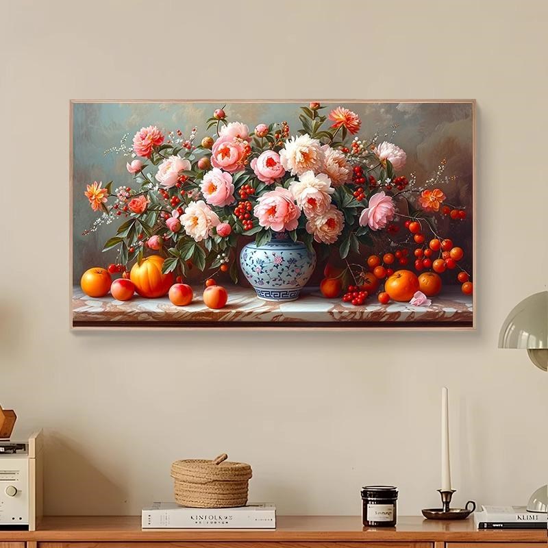 【暗香疏影】数字油画diy花卉丙烯填涂色手工绘画解压客厅装饰画
