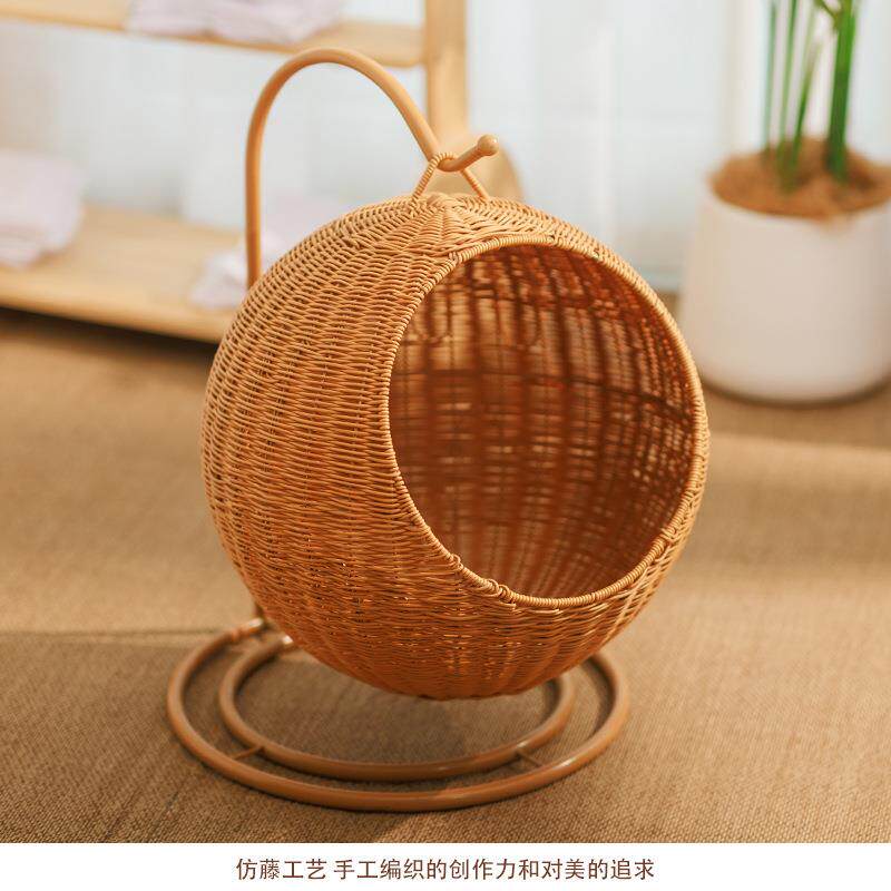 仿藤编宠物吊篮吊床四季通用猫窝狗窝小型宠物睡觉篮猫咪别墅