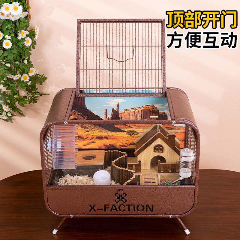 透明仓鼠笼子双层50基础笼金丝熊窝大码仓鼠笼景观别墅四季通用