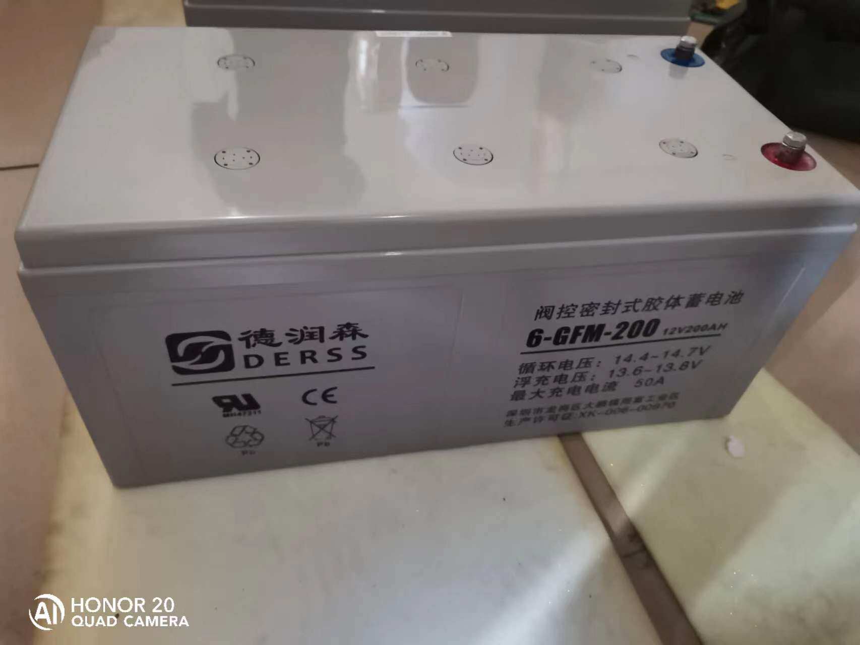 德润森蓄电池6-GFM-20012V200AH铅酸免维护蓄电池