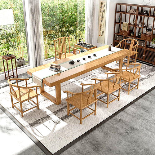 实木大板茶桌椅组合茶几套装家用客厅办公茶具整套全自动一体茶台