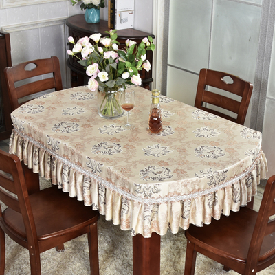 欧式布艺桌布茶几餐桌罩布床头柜台布椭圆形长方形条几家用盖布罩