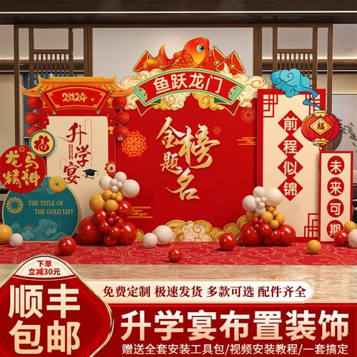 升学宴布置装饰小大学高考金榜题名场景谢师酒店气球背景墙kt展板