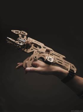 正品睿又设计ARMAP机L木质拼型装模维修机械爪TINKER械手立体玩具