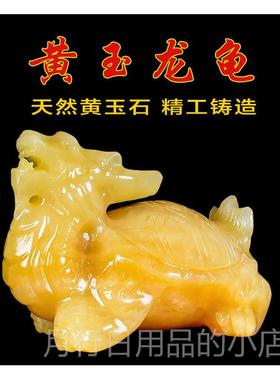 正品天厅然石米色玉石吉祥头龙龟饰玉品龙龟中国风客办公饰品