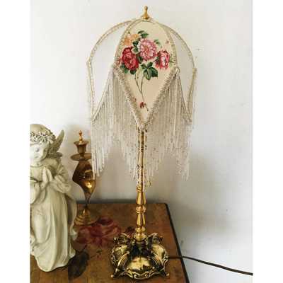 正品复古洋古董Vi西台ntag饰e全铜装饰布艺装台灯 客厅书房床头大