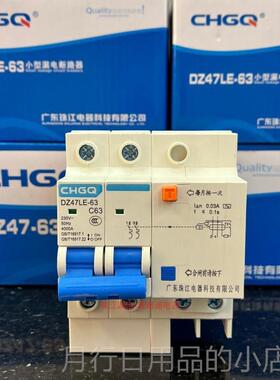 正品广东L珠漏电保器护双DZ47E升级款家用总开2P63A空气开关江断