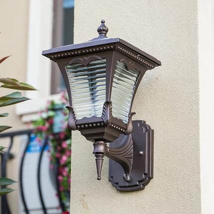 太阳能壁灯防水门口壁灯别墅花园围墙壁灯LED超亮阳台灯餐厅壁灯