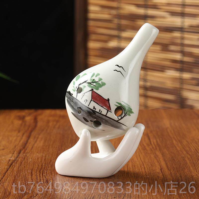 正品玥陶笛6孔中音C调教长嘴型6AC调笛儿童音陶成人自学学用笛埙